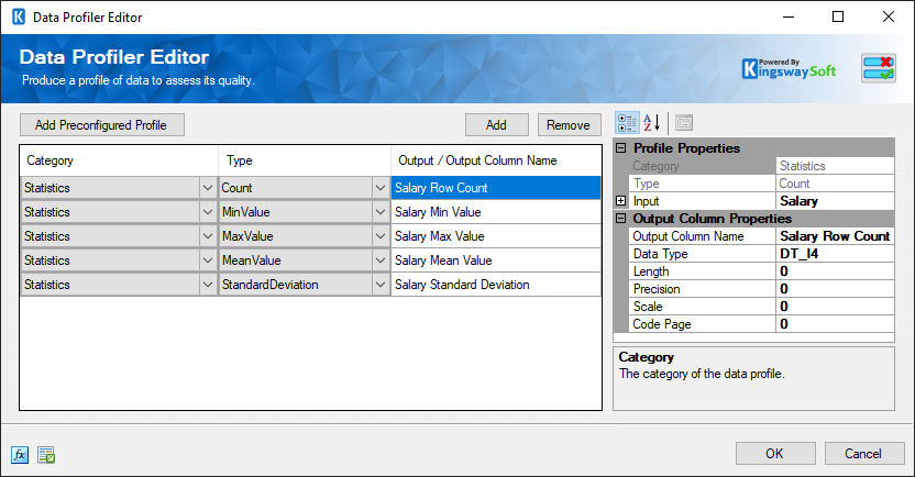 SSIS data profiler